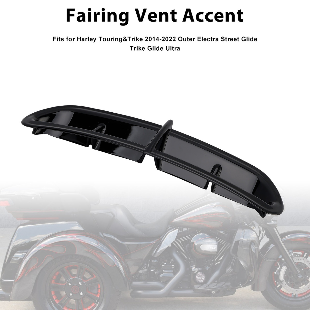 2014-2022 Harley Touring&Trike Fairing Vent Accent Black Generic
