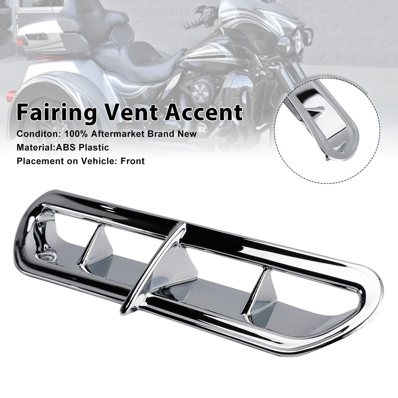 2014-2022 Harley Touring&Trike Fairing Vent Accent Chrome Generic