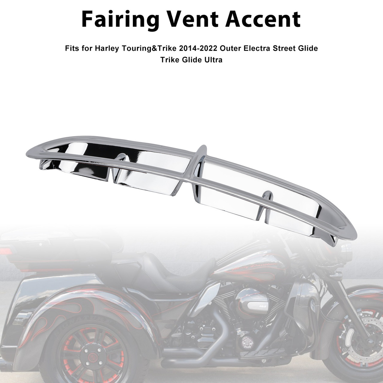 2014-2022 Harley Touring&Trike Fairing Vent Accent Chrome Generic