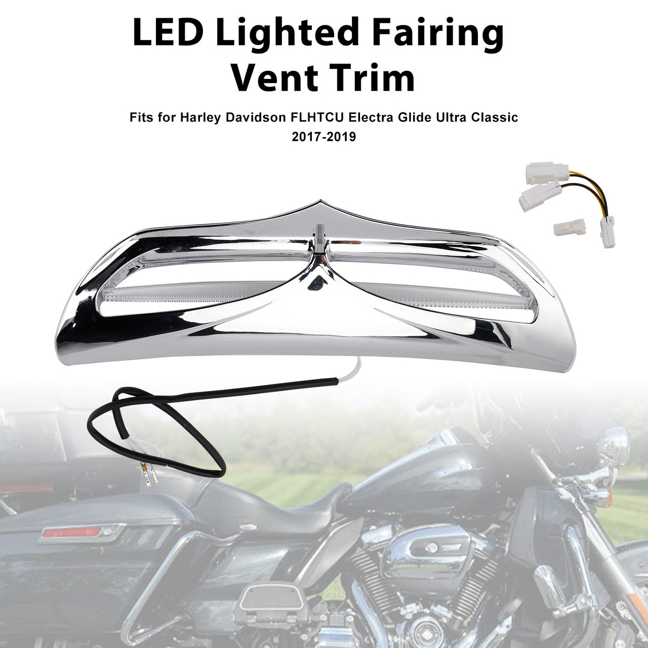 2014-2025 Harley Davidson LED Lighted Fairing Vent Trim Chrome Generic