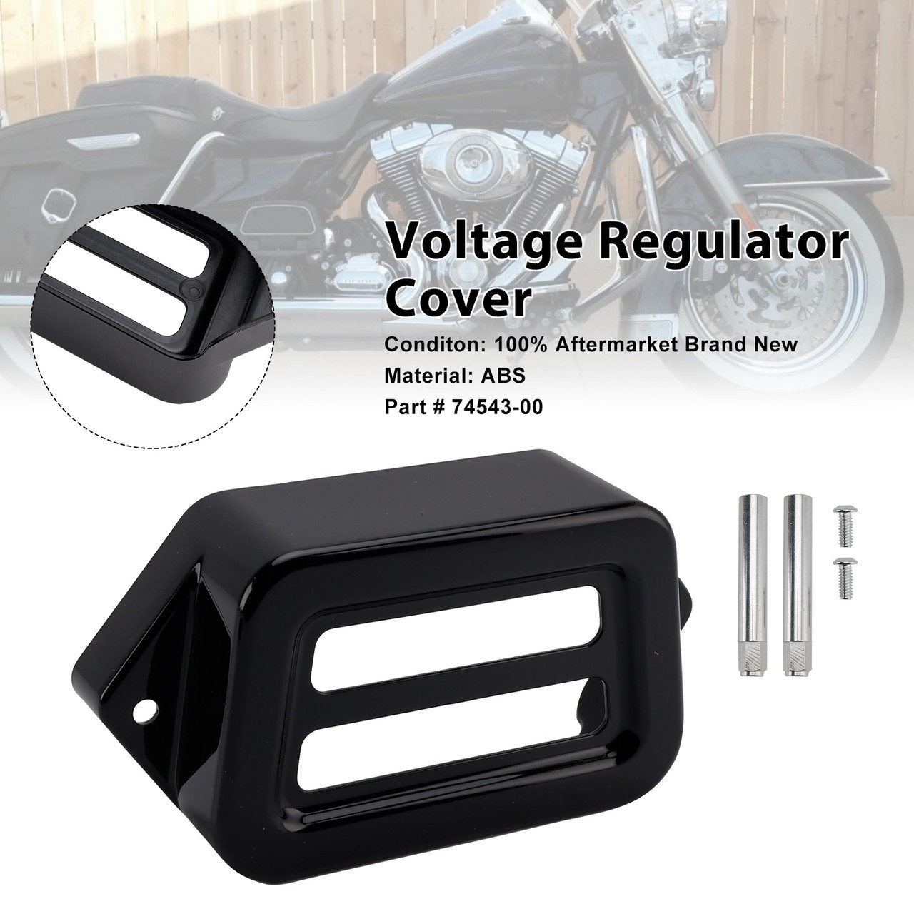 1997-2008 Harley Road King Voltage Regulator Cover Black Generic