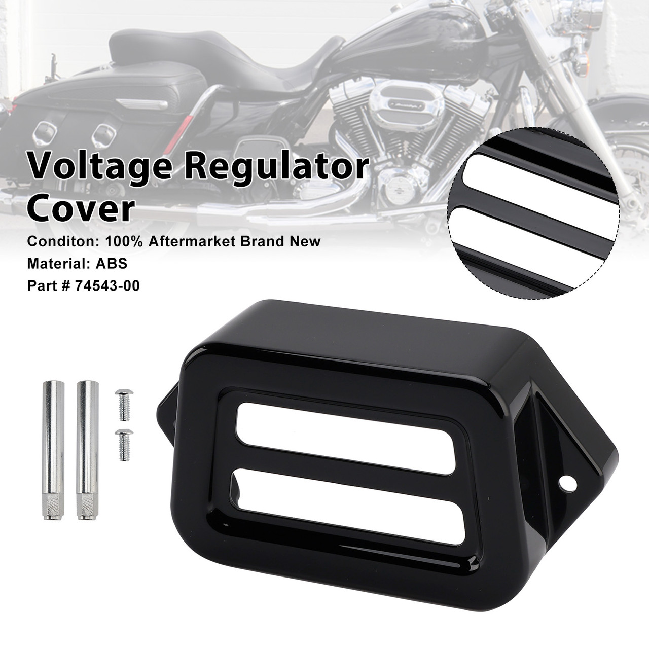 1998-2008 Harley Road Glide Voltage Regulator Cover Black Generic