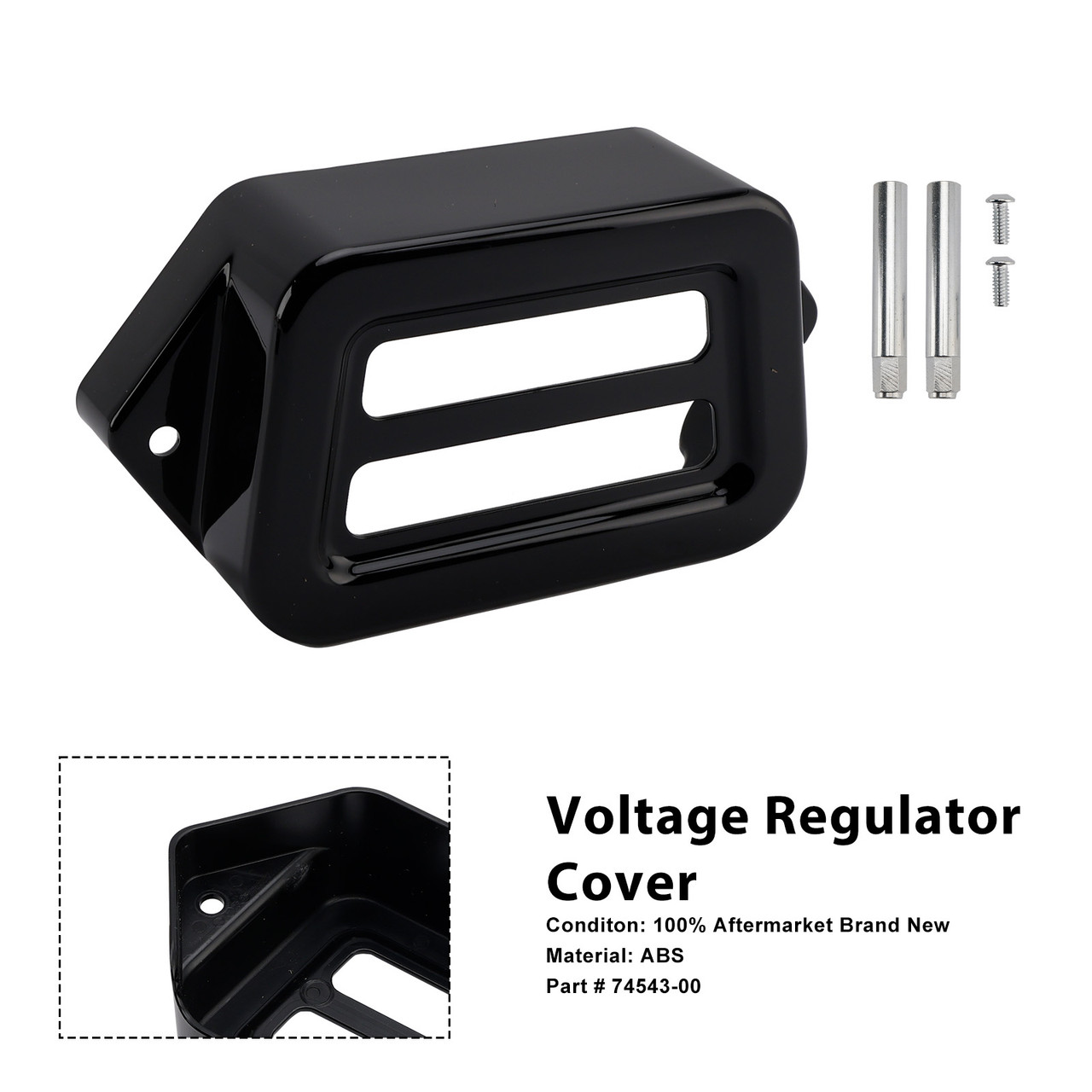 1998-2008 Harley Road Glide Voltage Regulator Cover Black Generic
