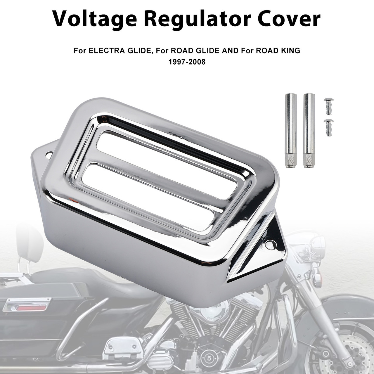 1997-2008 Harley Road King Voltage Regulator Cover Chrome Generic