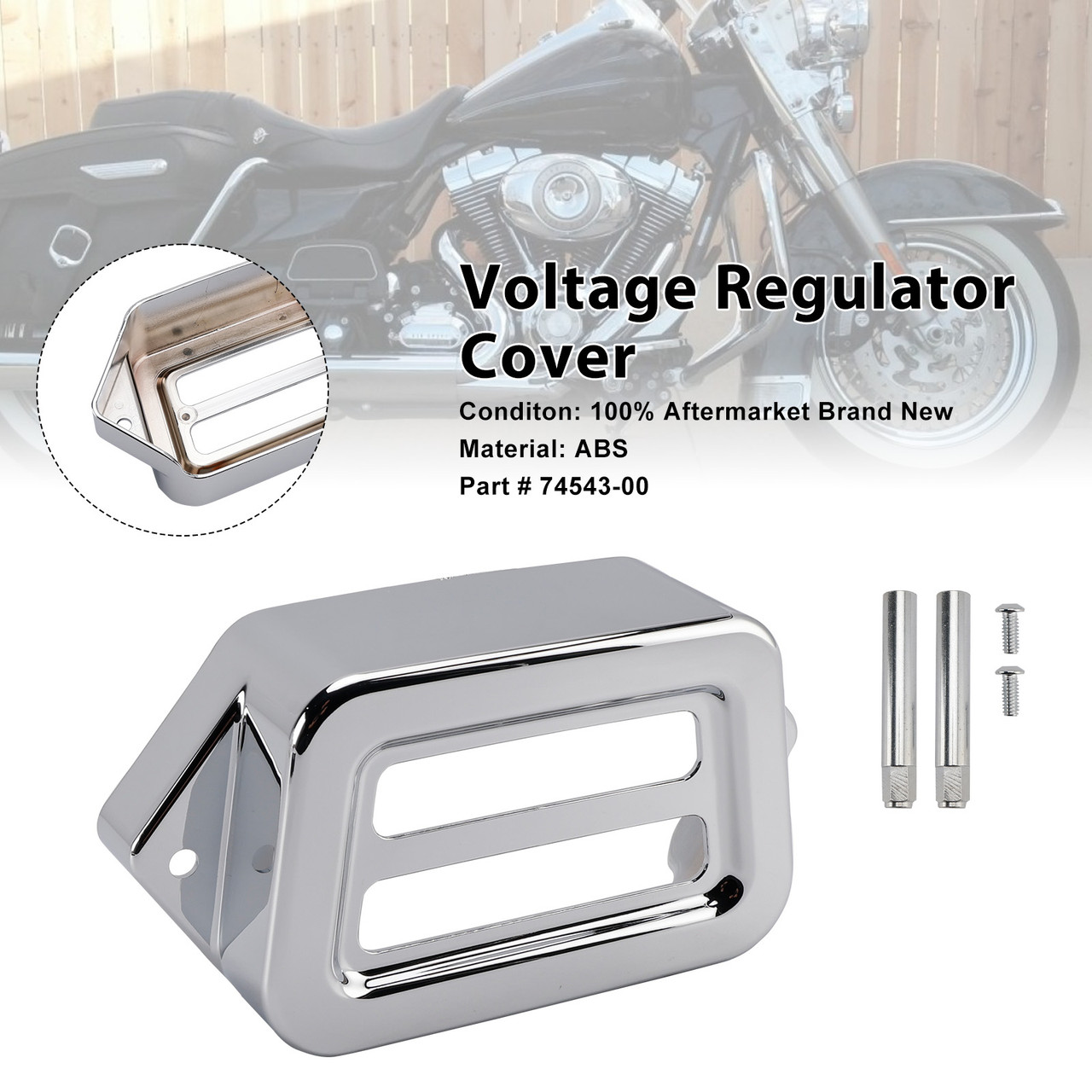 2006-2008 Harley Street Glide Voltage Regulator Cover Chrome Generic