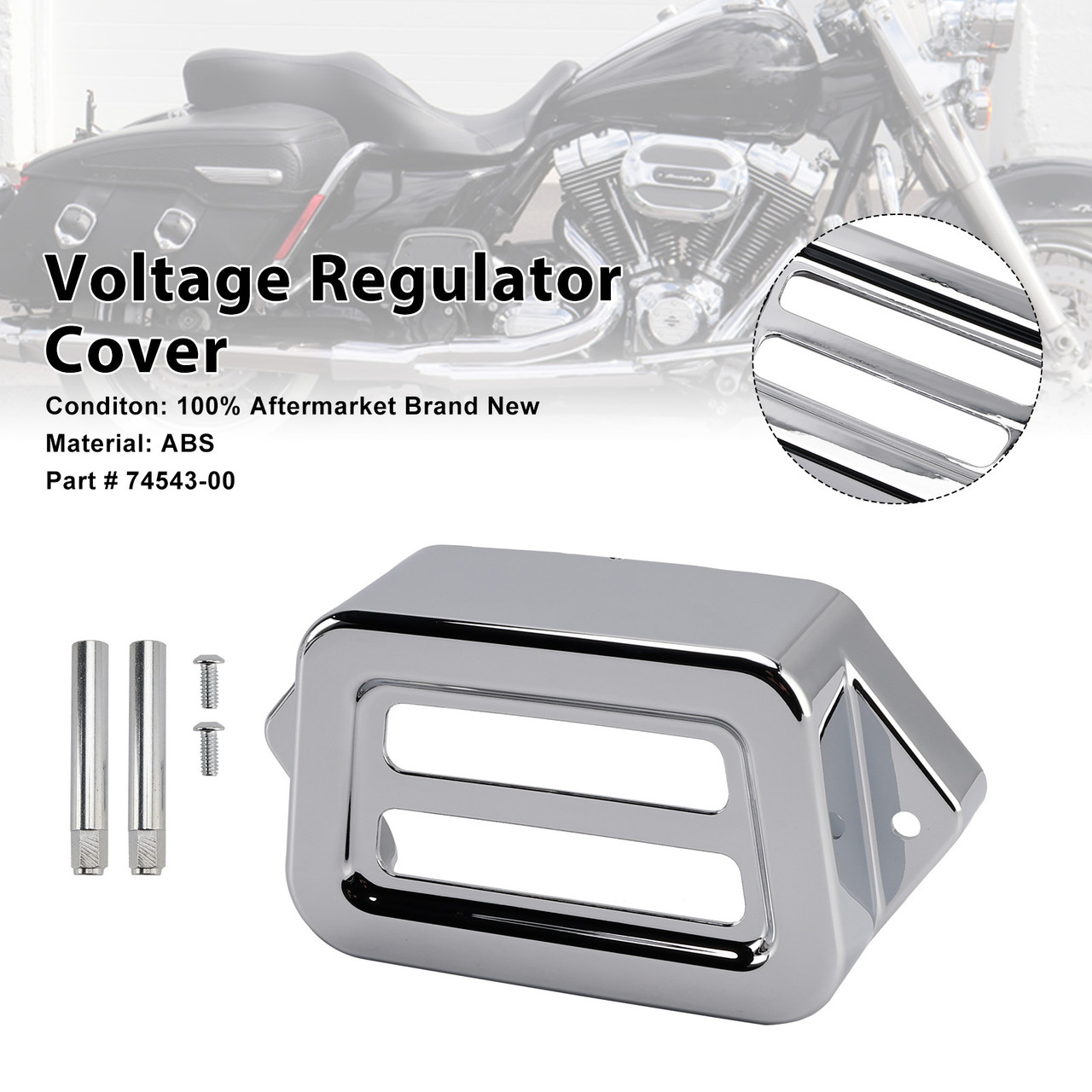1998-2008 Harley Road Glide Voltage Regulator Cover Chrome Generic