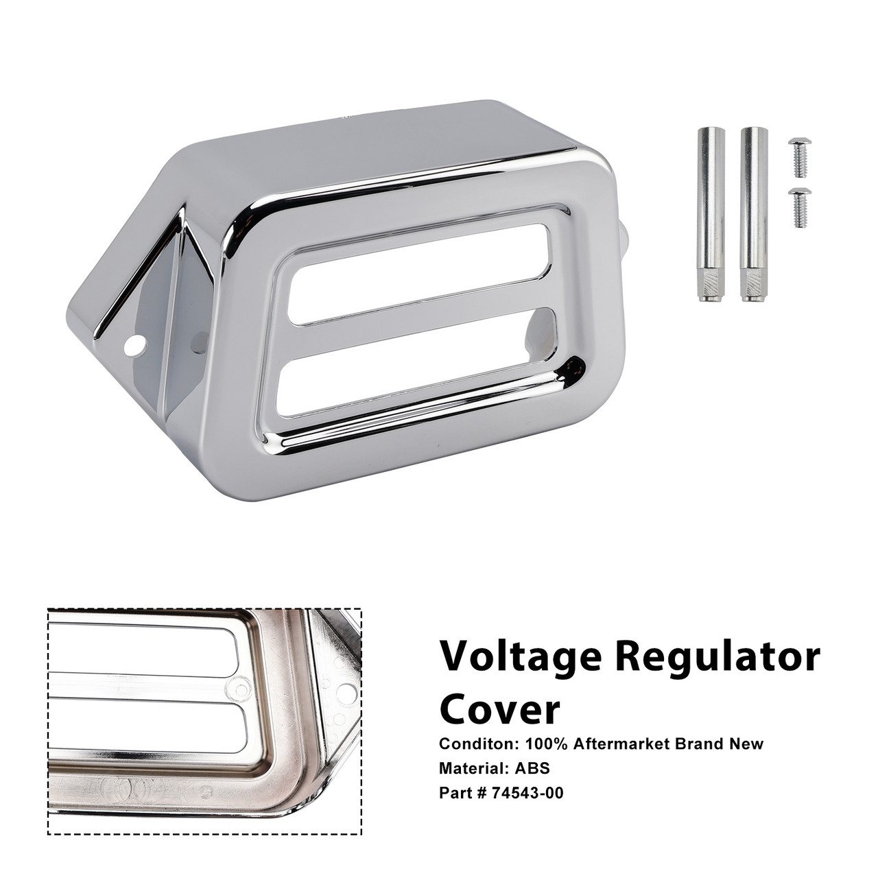 1998-2008 Harley Road Glide Voltage Regulator Cover Chrome Generic