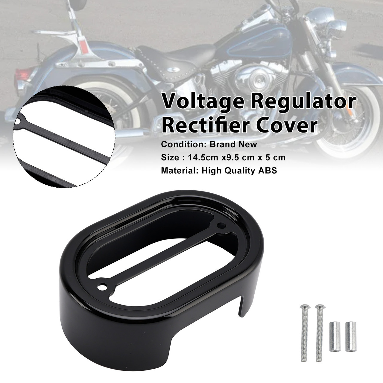 2001-2017 Harley Softail Breakout Voltage Regulator Rectifier Cover Black Generic