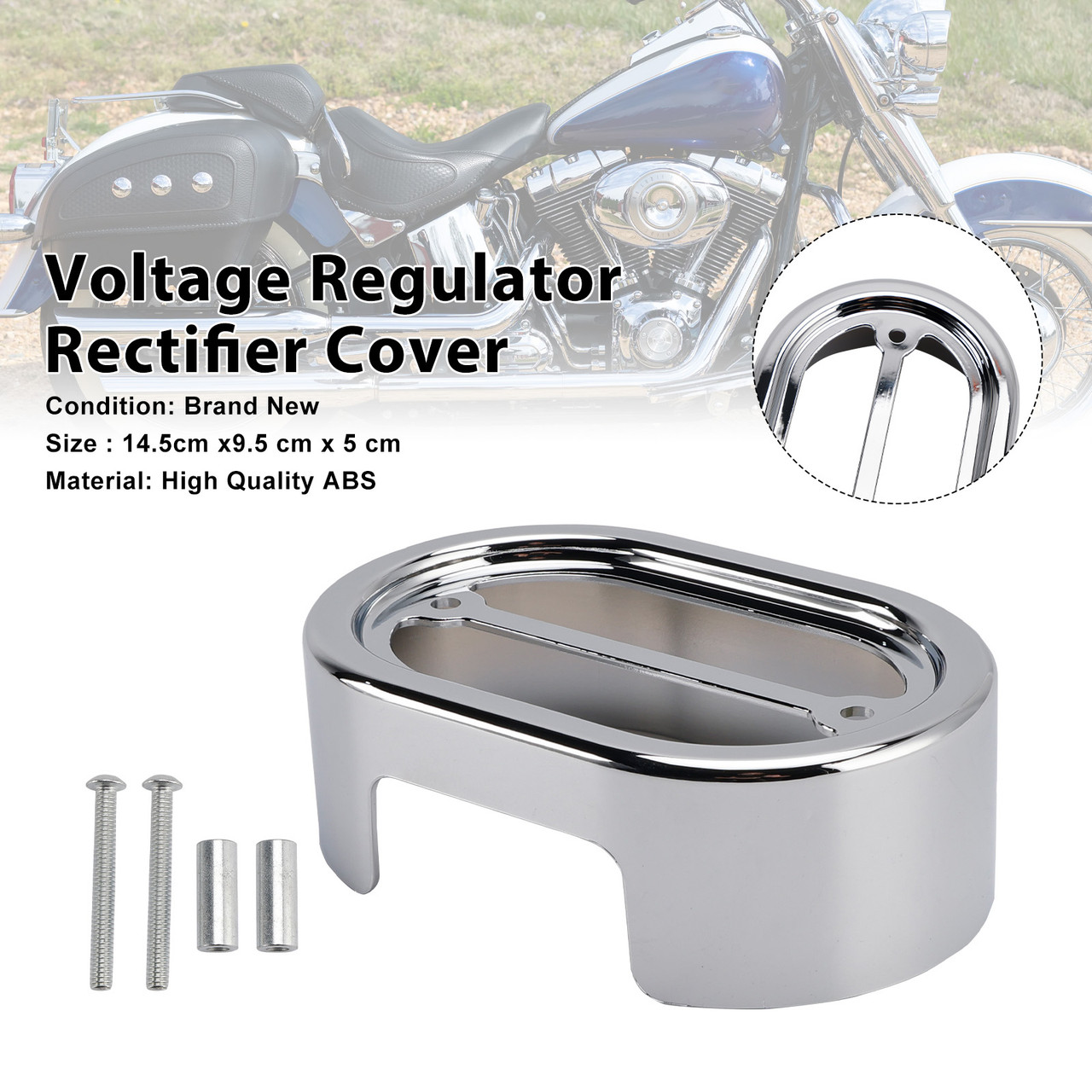 2001-2017 Harley Softail Breakout Voltage Regulator Rectifier Cover Chrome Generic