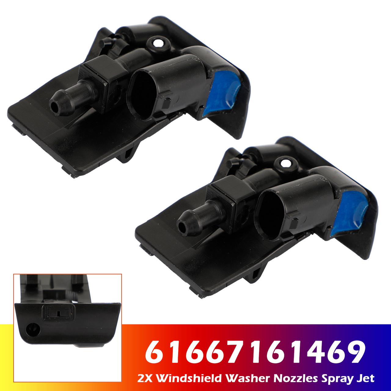 BMW X1 E84 X6 E71 2X Windshield Washer Nozzles Spray Jet 61667183343 Generic
