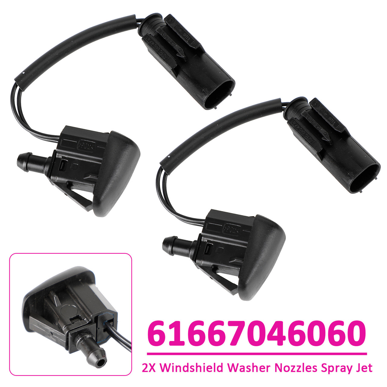 2001-2011 Mercedes-Benz W203 W208 2X Windshield Washer Nozzles Spray Jet 2118601147 Generic