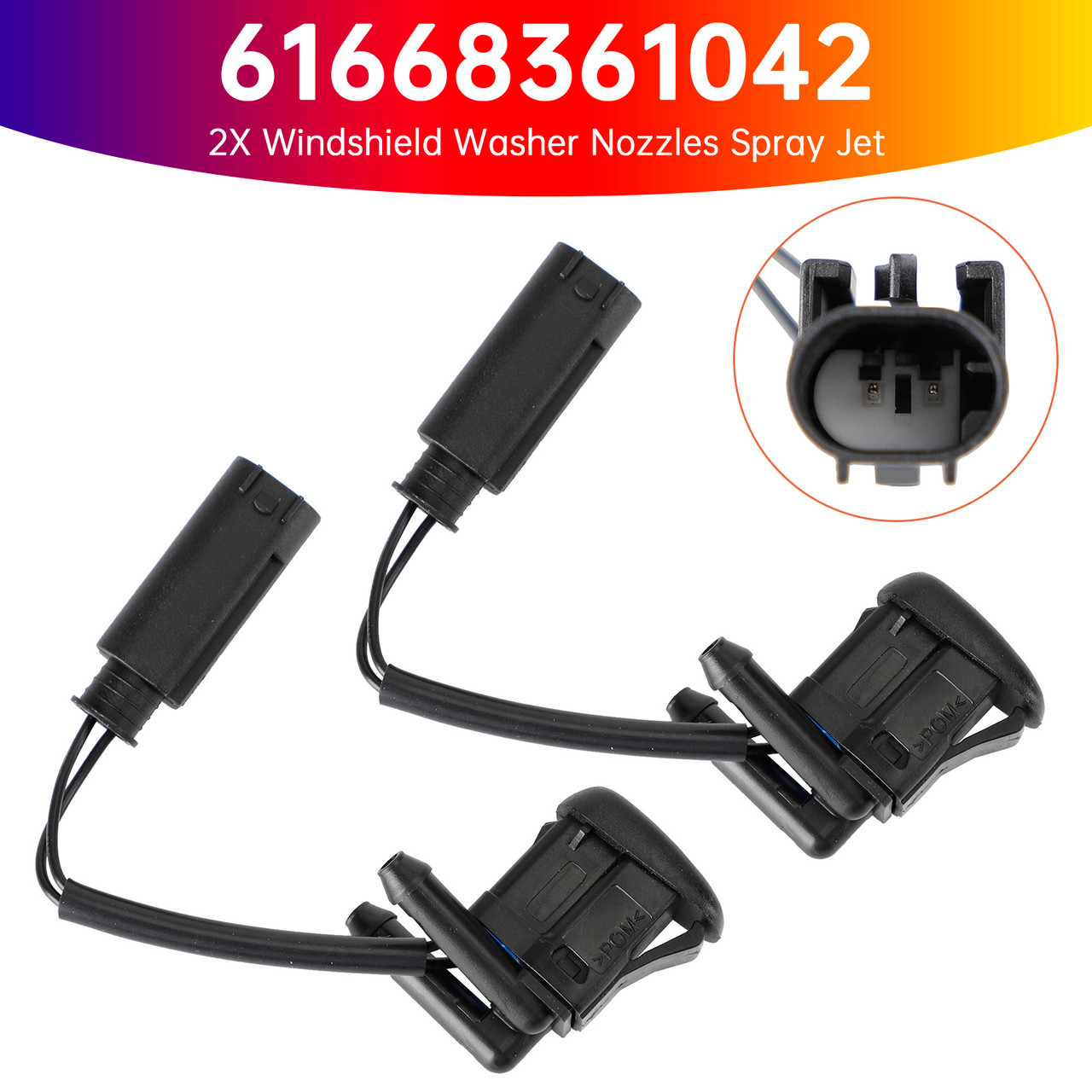 2004-2010 BMW 5 Series E60 E61 2X Windshield Wiper Nozzle Spray Jet 61667046060 Generic