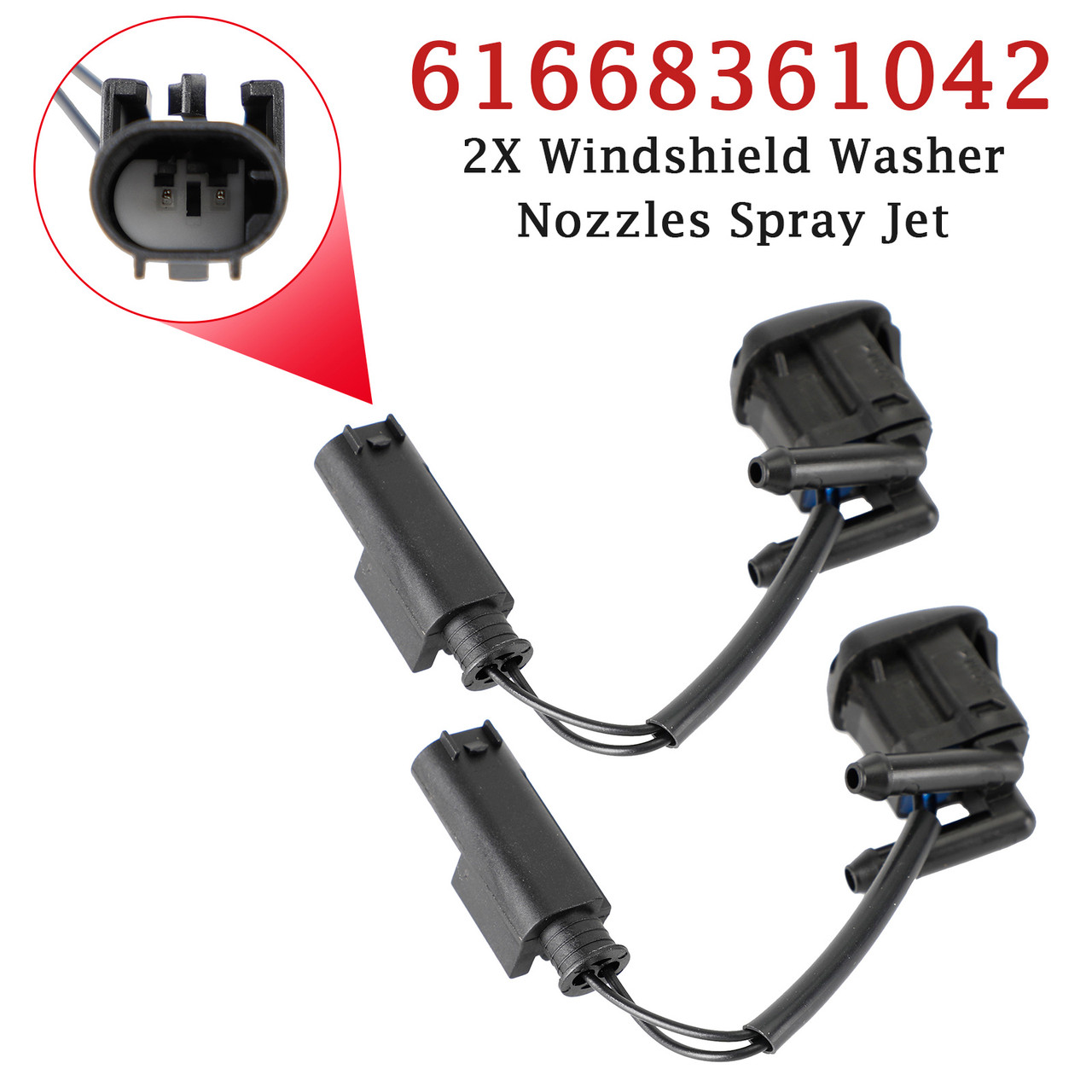 2004-2010 BMW 5 Series E60 E61 2X Windshield Wiper Nozzle Spray Jet 61667046060 Generic