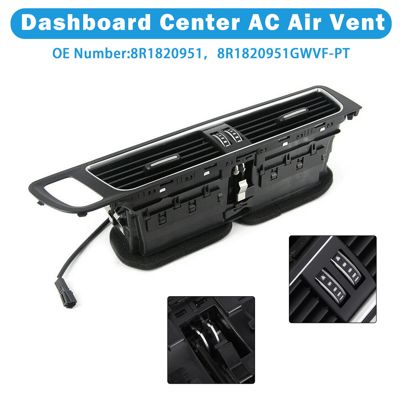 2009-2017 Audi Q5 SQ5 Center Panel Dash Louver Air Vent A/C Outlet 8R1820951 Generic