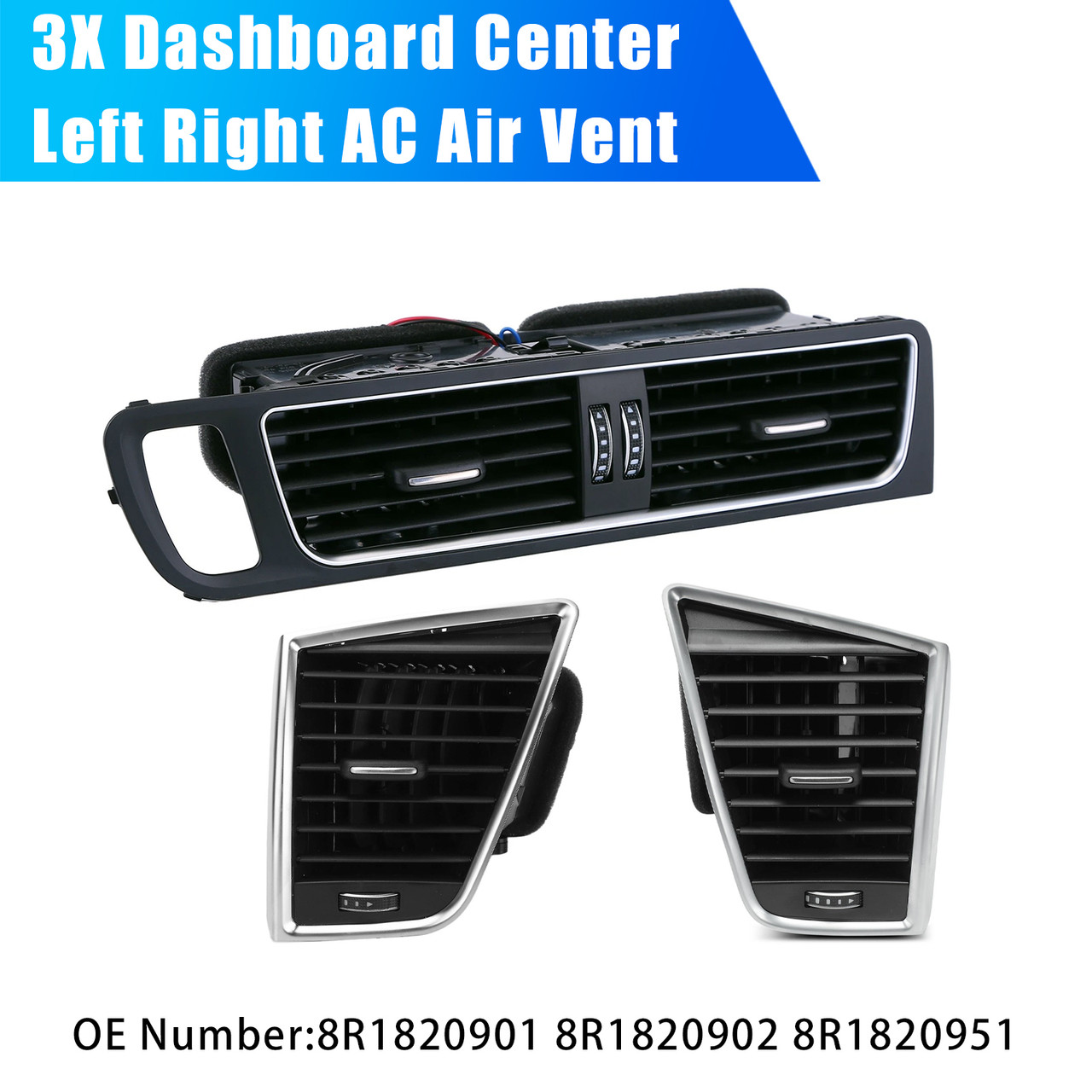 2009-2017 Audi Q5 SQ5 Front Dashboard Center AC Air Vent Grille Cover Bezel 8R1820901 Generic