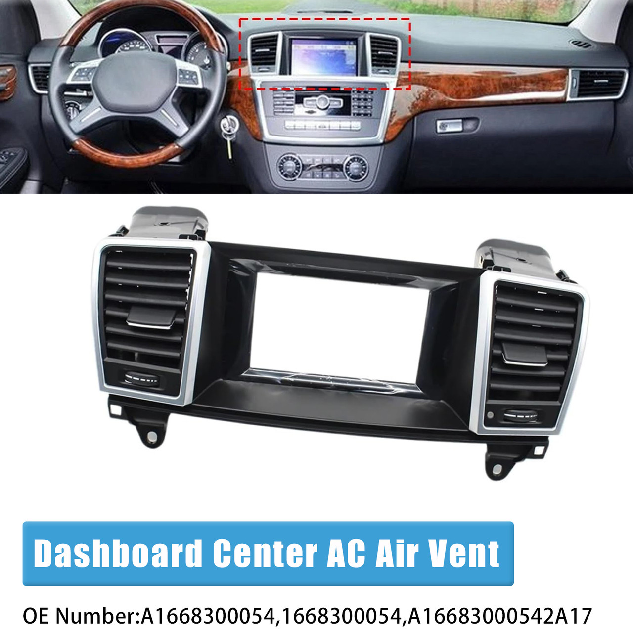 2013-2015 Mercedes Benz ML Class (W166) Dashboard Center Console Air Vent Grille Panel Generic