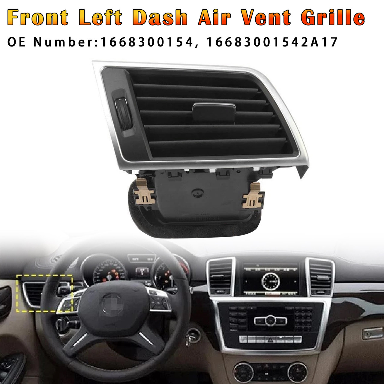 2013-2015 Mercedes Benz ML Class (W166) Front Left Dash Air Vent Grille 1668300154 Generic