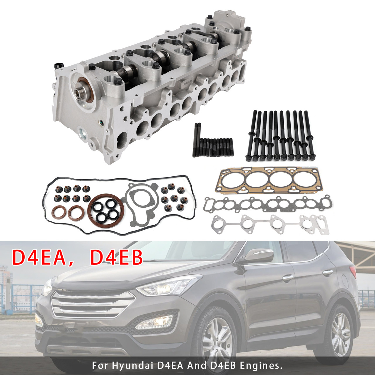 Hyundai Elanta Lantra Santa Fe Tuscon 2.0CRDi Cylinder Head Assembly With Gasket Kit D4EA D4EB Generic