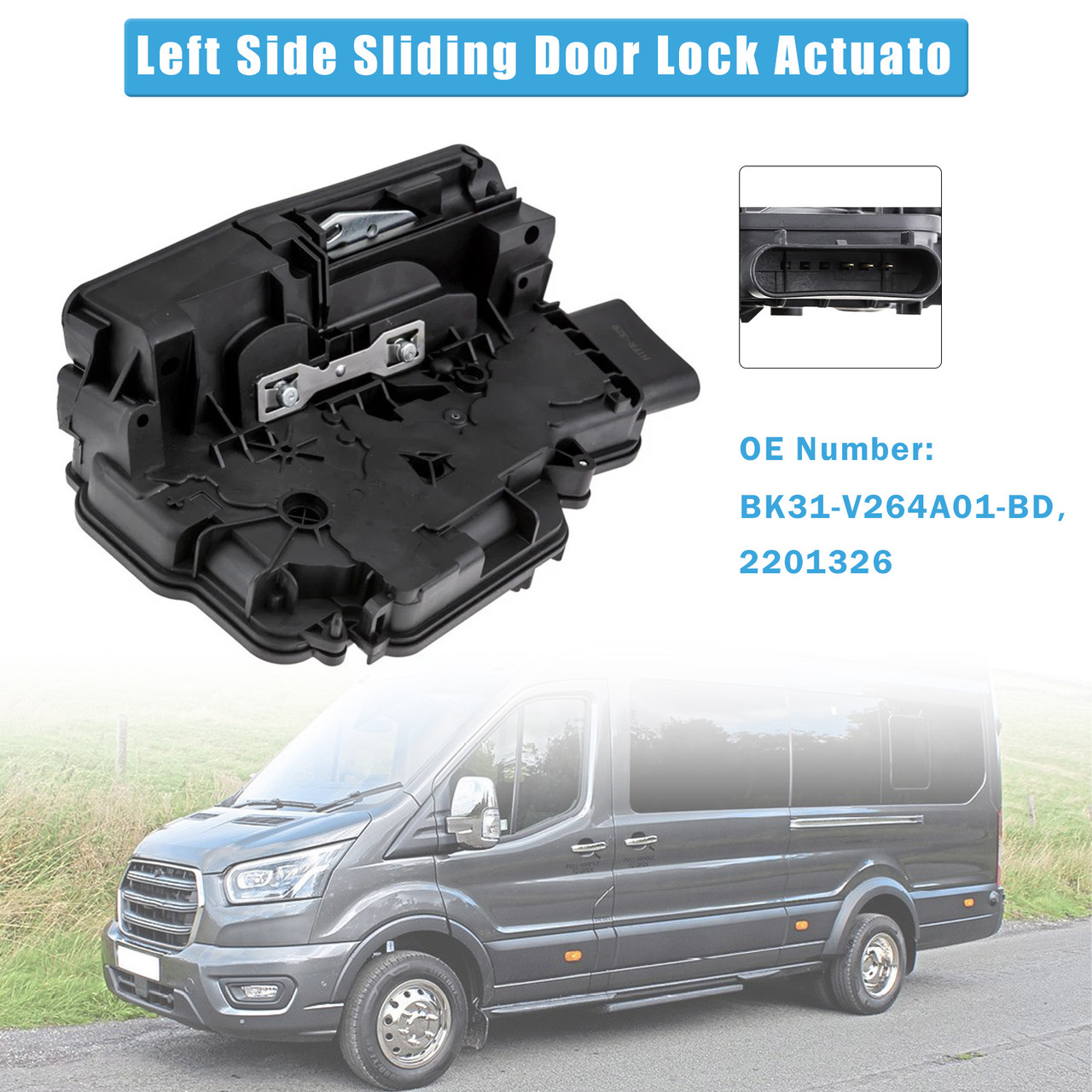 2014-2024 Ford Transit MK8 Left Side Sliding Door Lock Actuator BK31-V264A01-BD Generic