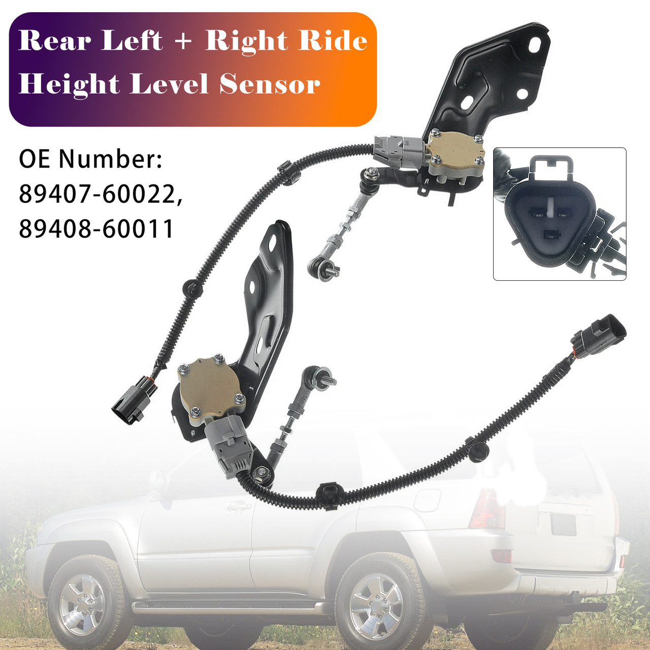 2003-2009 Toyota 4Runner Sport Utility V8 4.7L Petrol Ride Height Level Sensor Rear Left+Right Generic