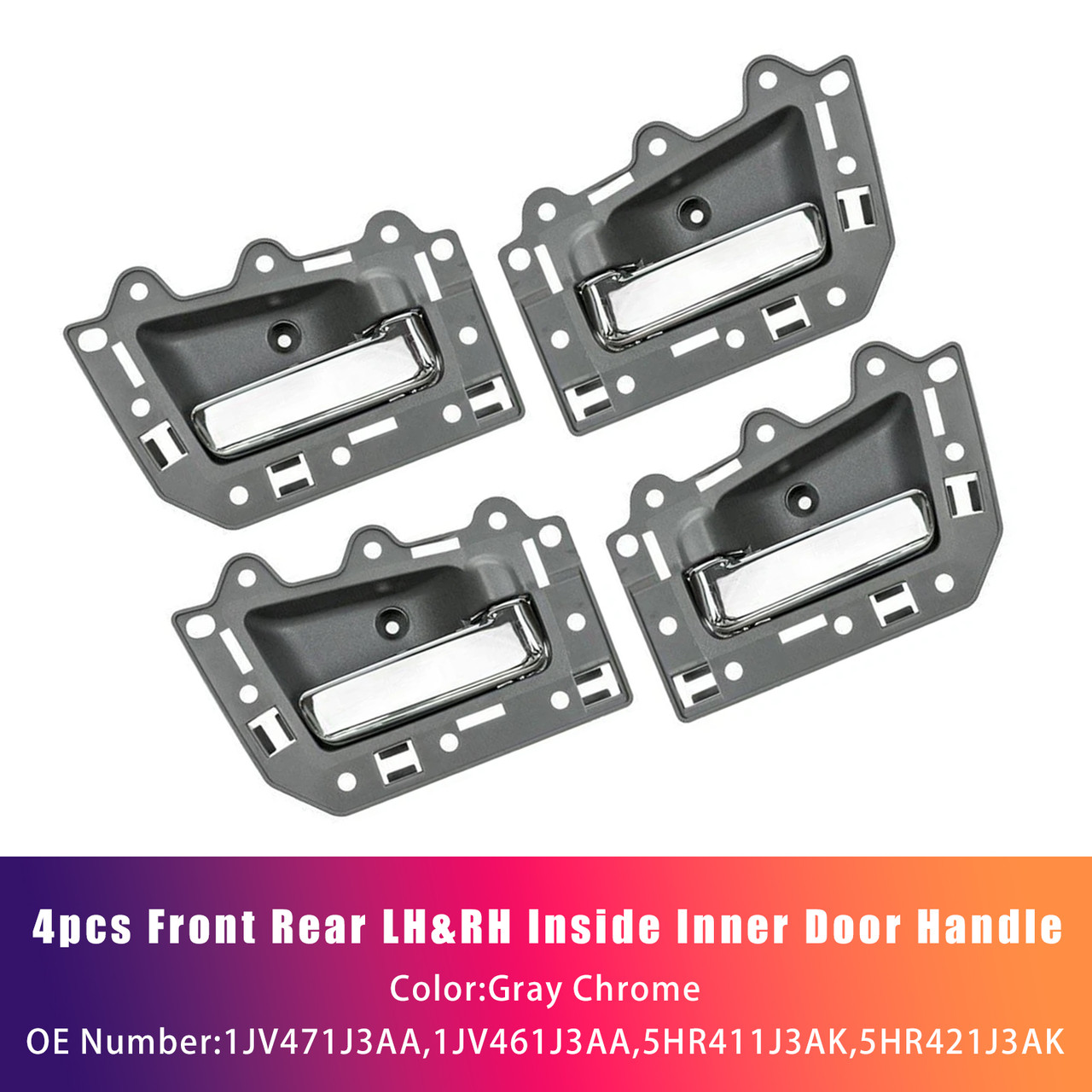 2005-2011 Jeep Grand Cherokee 4pcs Front Rear LH&RH Inside Inner Door Handle Chrome Generic