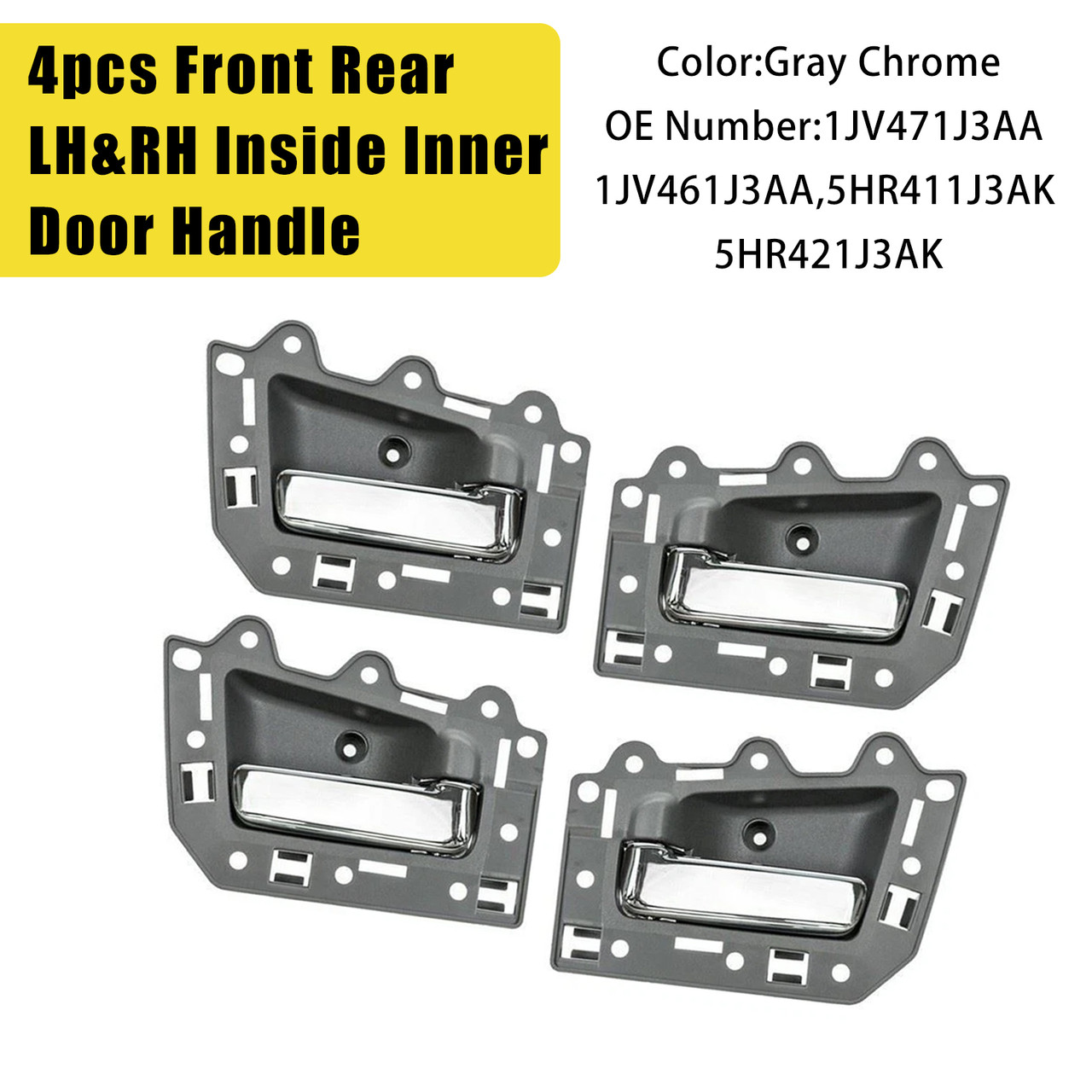 2005-2011 Jeep Grand Cherokee 4pcs Front Rear LH&RH Inside Inner Door Handle Chrome Generic