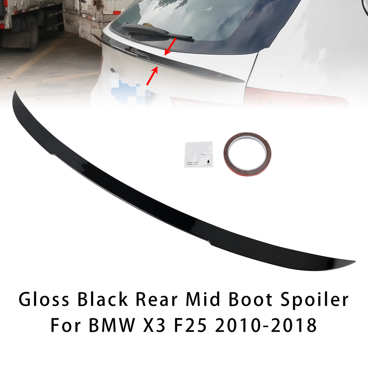 2010-2018 BMW X3 F25 SUV Models Rear Mid Boot Spoiler Gloss Black Generic