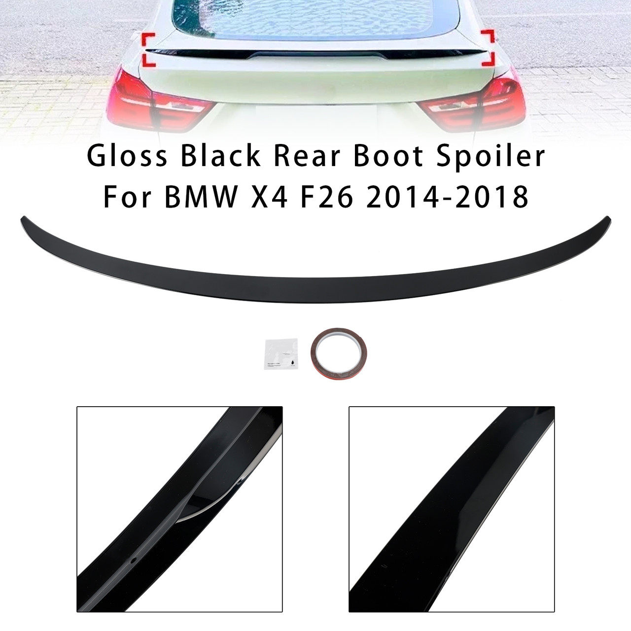 2014-2018 BMW X4 F26 Rear Boot Spoiler Gloss Black Generic