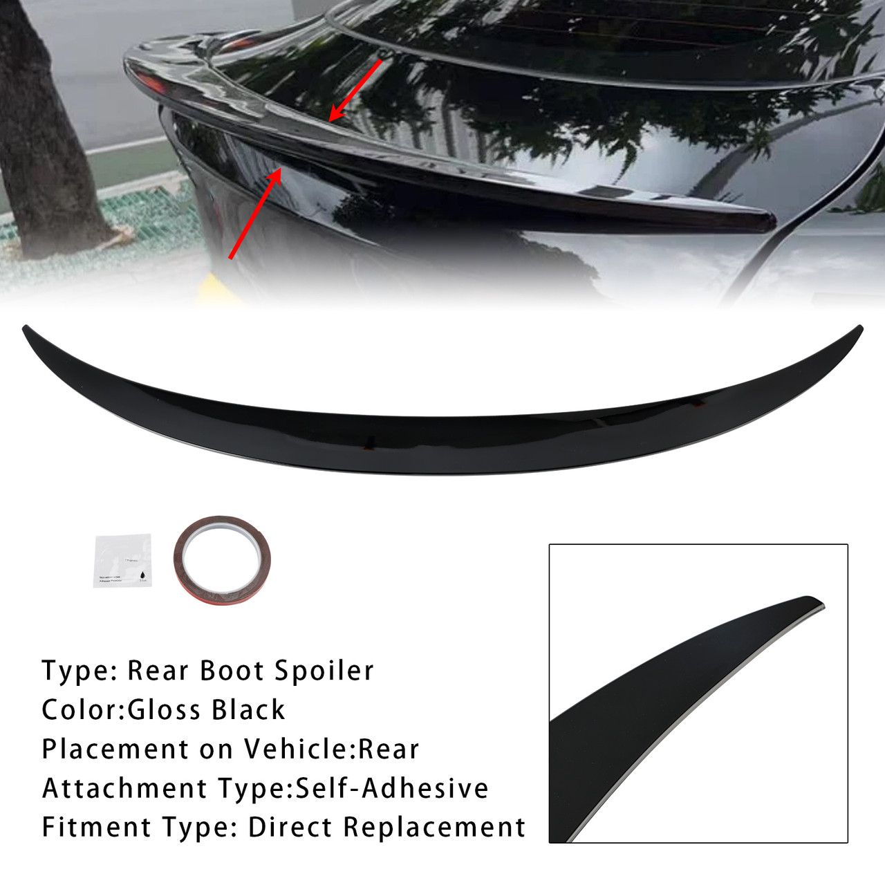 2014-2019 BMW X6 X6M F16 F86 Rear Boot Spoiler Gloss Black Generic