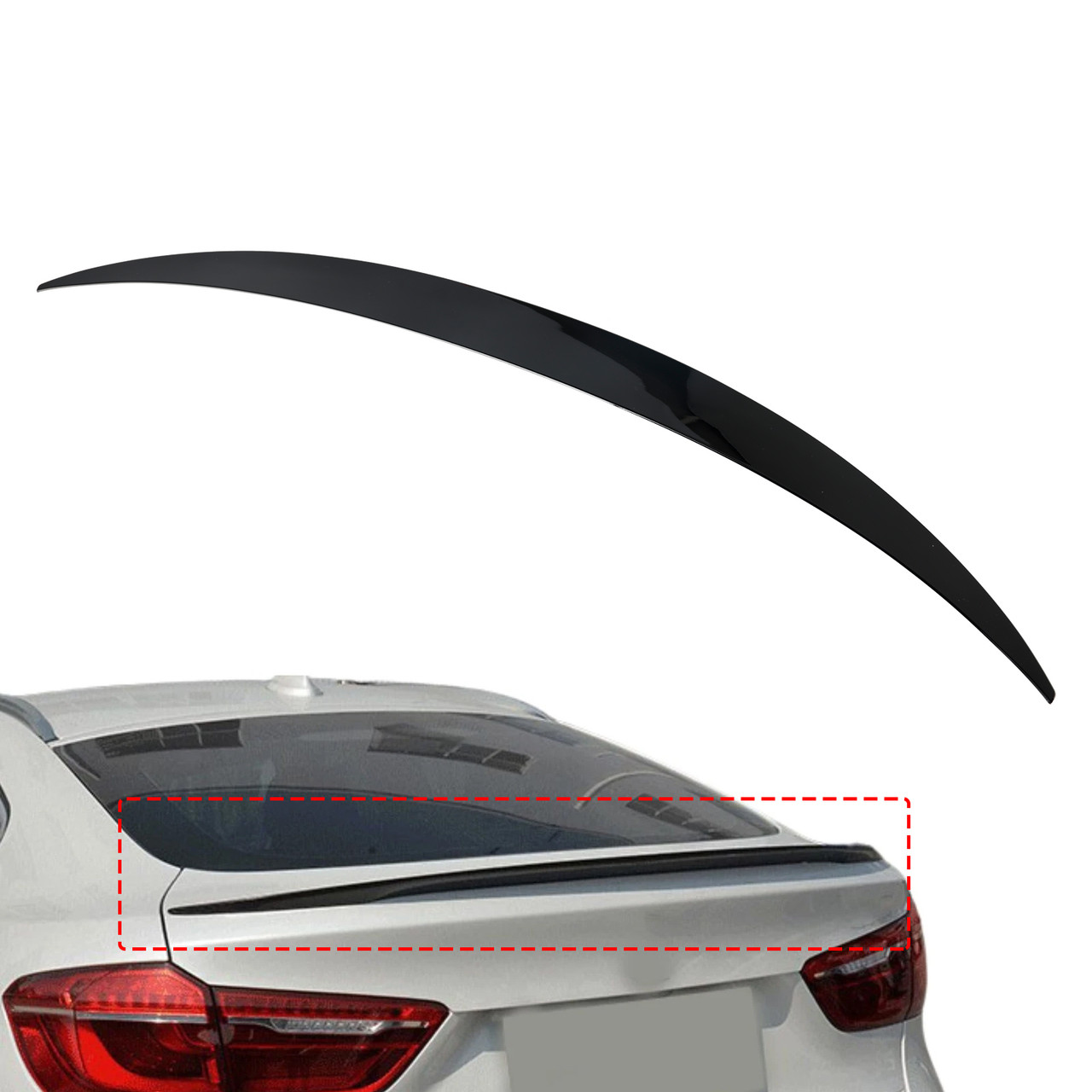 2014-2019 BMW X6 X6M F16 F86 Rear Boot Spoiler Gloss Black Generic