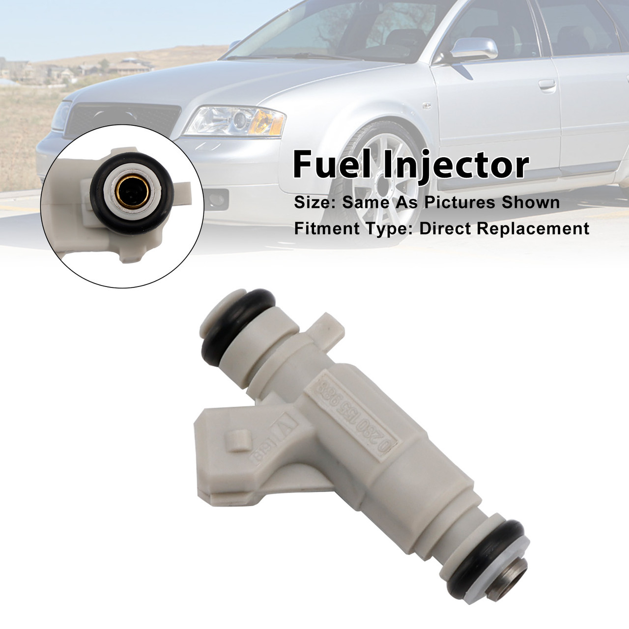 2001-2003 Audi S6 S8 4.2L V8 1Pcs Fuel Injector 0280155988 077133551Q Generic