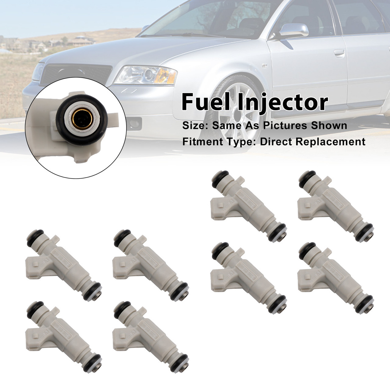 2001-2003 Audi S6 S8 4.2L V8 8Pcs Fuel Injector 0280155988 077133551Q Generic