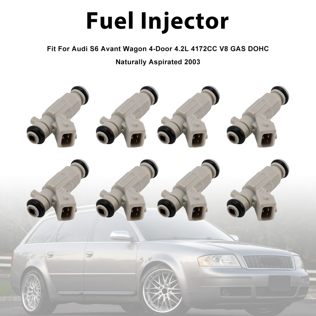 2001-2003 Audi S6 S8 4.2L V8 8Pcs Fuel Injector 0280155988 077133551Q Generic