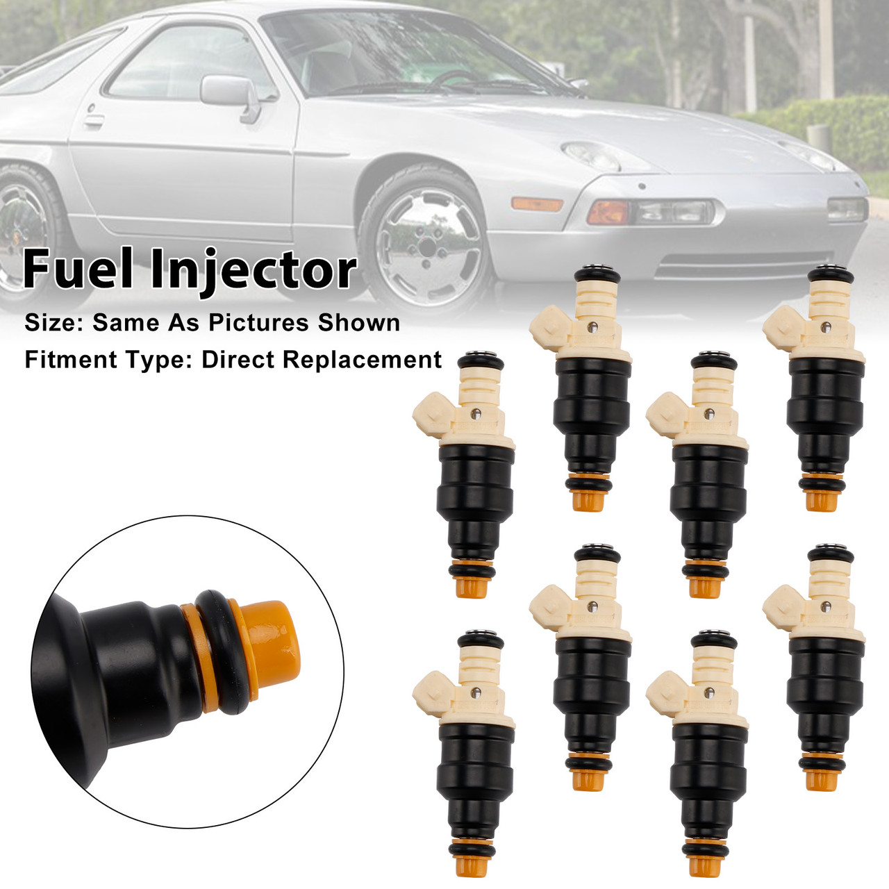 1987-1995 Porsche 928 5.0L 5.4L V8 8Pcs Fuel Injector 0280150730 92860611902 Generic