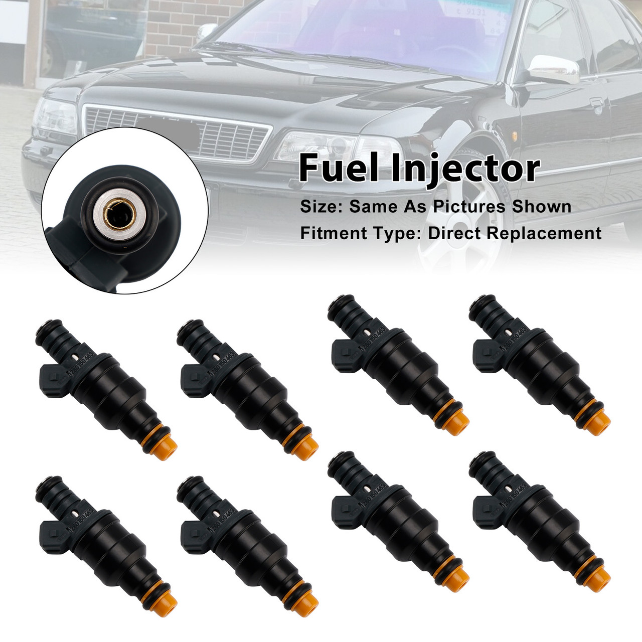 1988-1998 Audi A8 V8 S6 S4 Quattro 3.6L 3.7L 4.2L 8Pcs Fuel Injector 0280150463 Generic