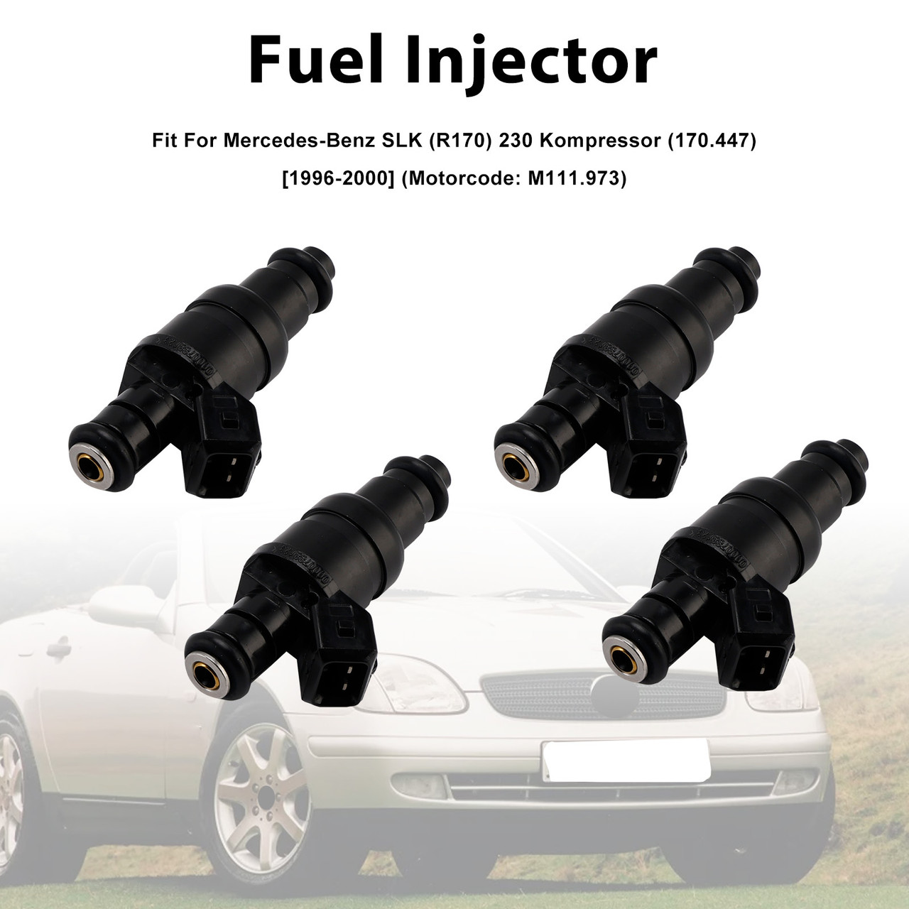 1996-2000 Mercedes-Benz SLK (R170) 230 Kompressor 4Pcs Fuel Injector 0000788123 Generic