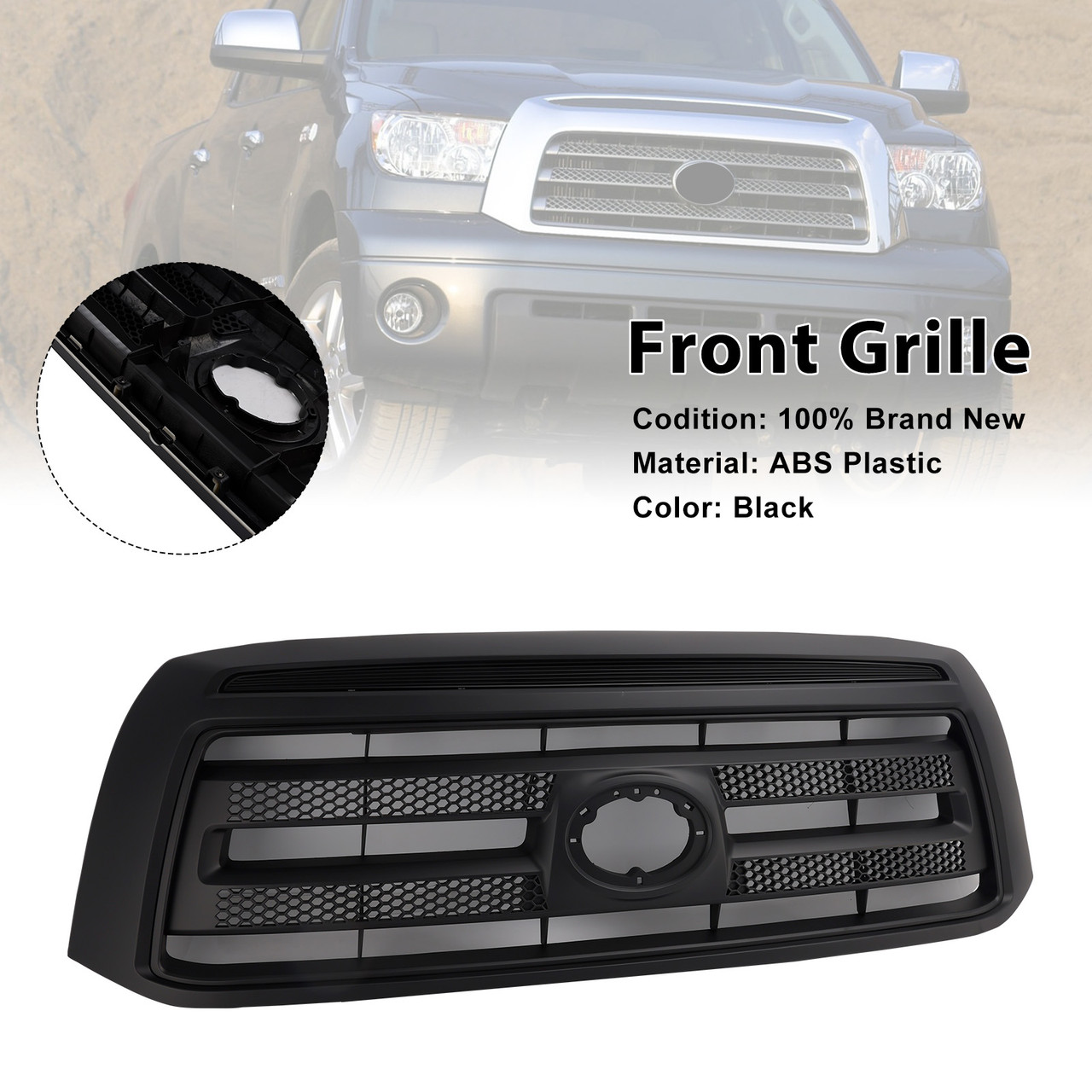 2006-2009 Toyota Tundra Front Grille Matte Black Generic