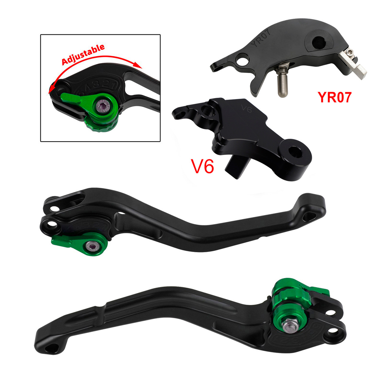 2024-2025 YAMAHA XSR900GP Racing Brake & Clutch Levers Green Generic