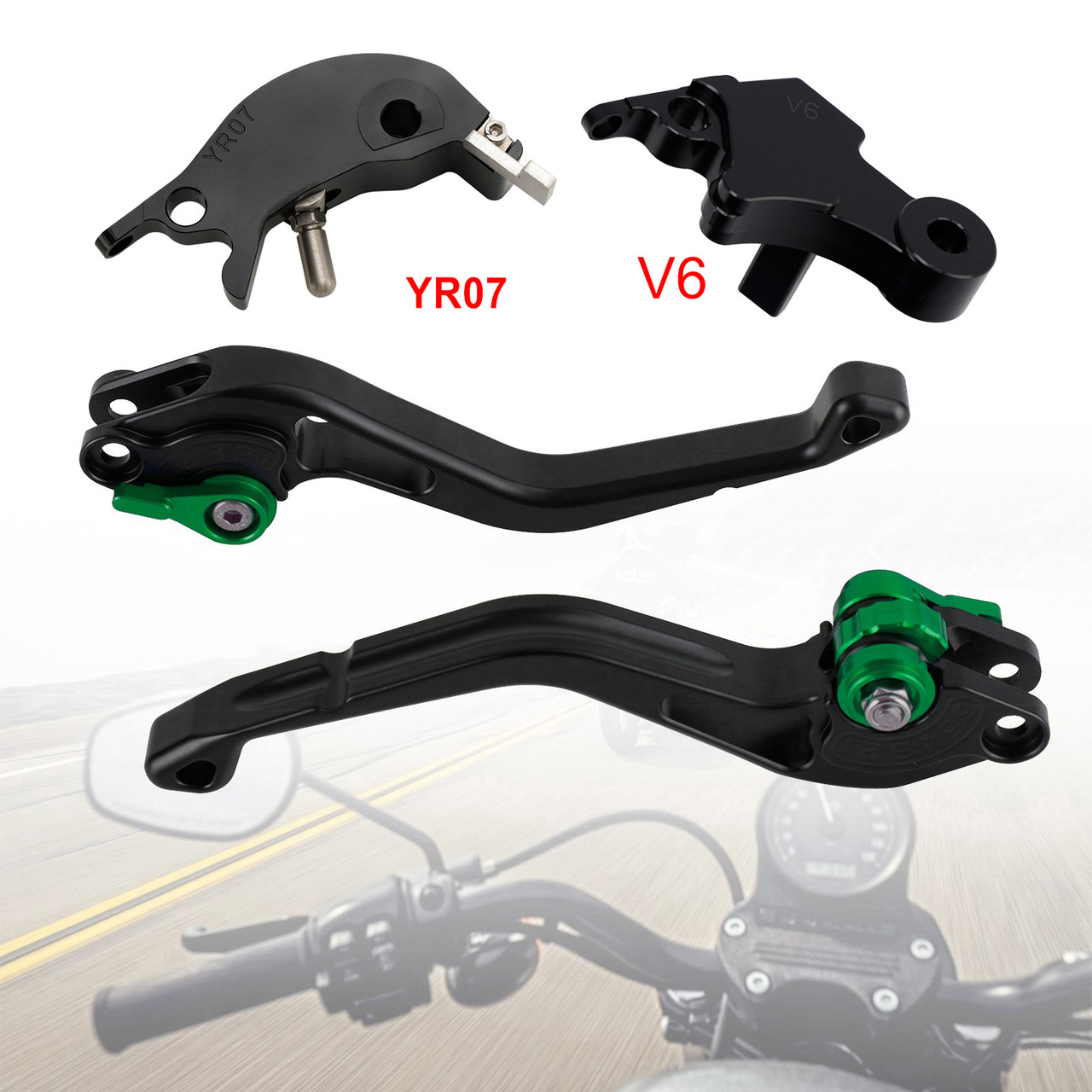 2024-2025 YAMAHA XSR900GP Racing Brake & Clutch Levers Green Generic