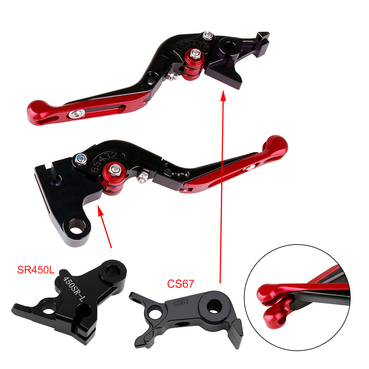 2024-2026 VOGE DS900X 900DSX Adjustable Folding Extendable Racing Brake & Clutch Levers Red Generic