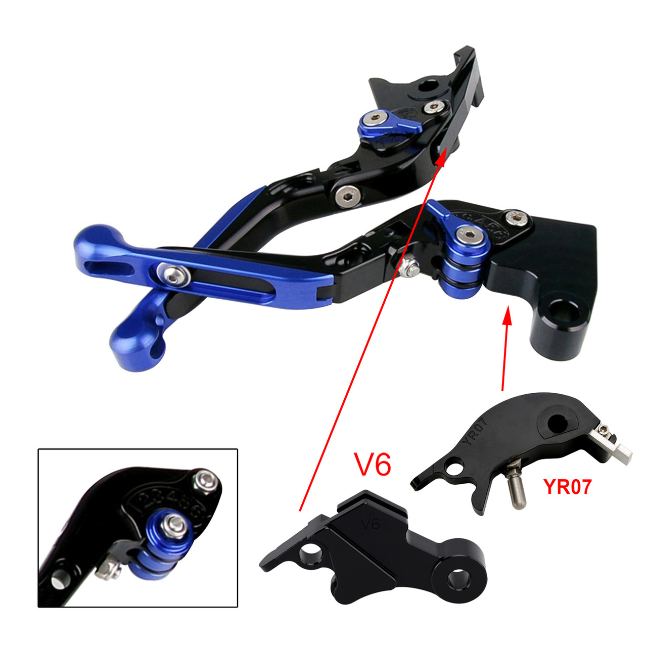 2025 YAMAHA XSR900 Adjustable Folding Extendable Racing Brake & Clutch Levers Blue Generic