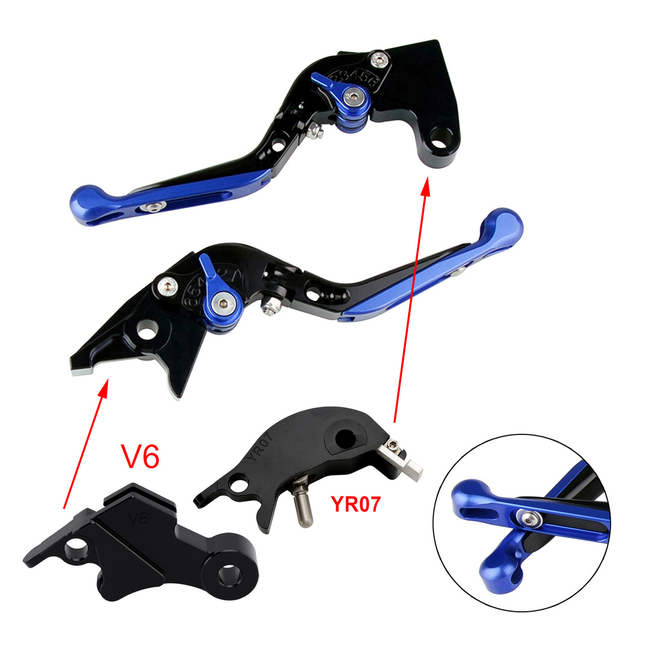 2024-2025 YAMAHA XSR900GP Adjustable Folding Extendable Racing Brake & Clutch Levers Blue Generic