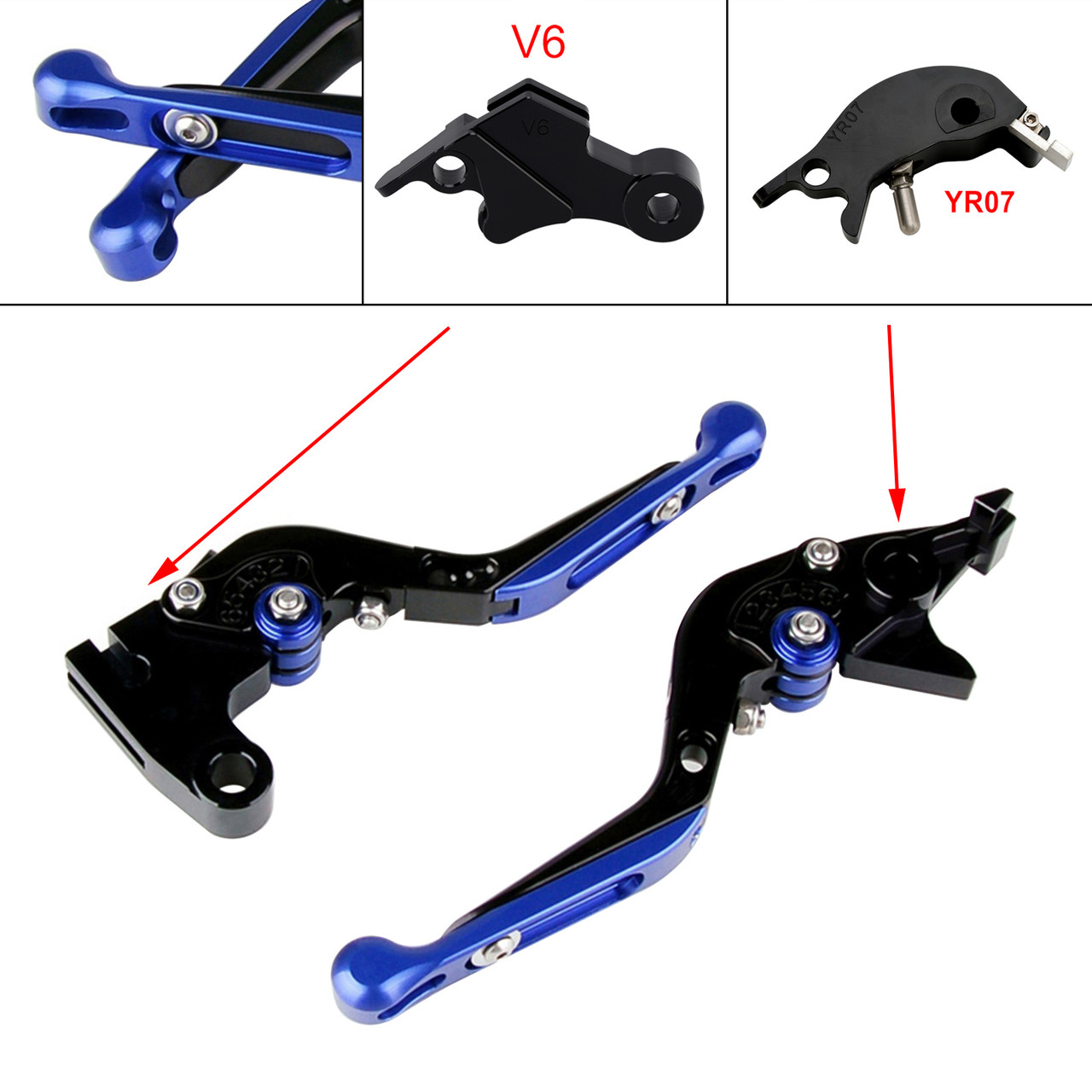 2024-2025 YAMAHA MT-09 MT-09SP Adjustable Folding Extendable Racing Brake & Clutch Levers Blue Generic