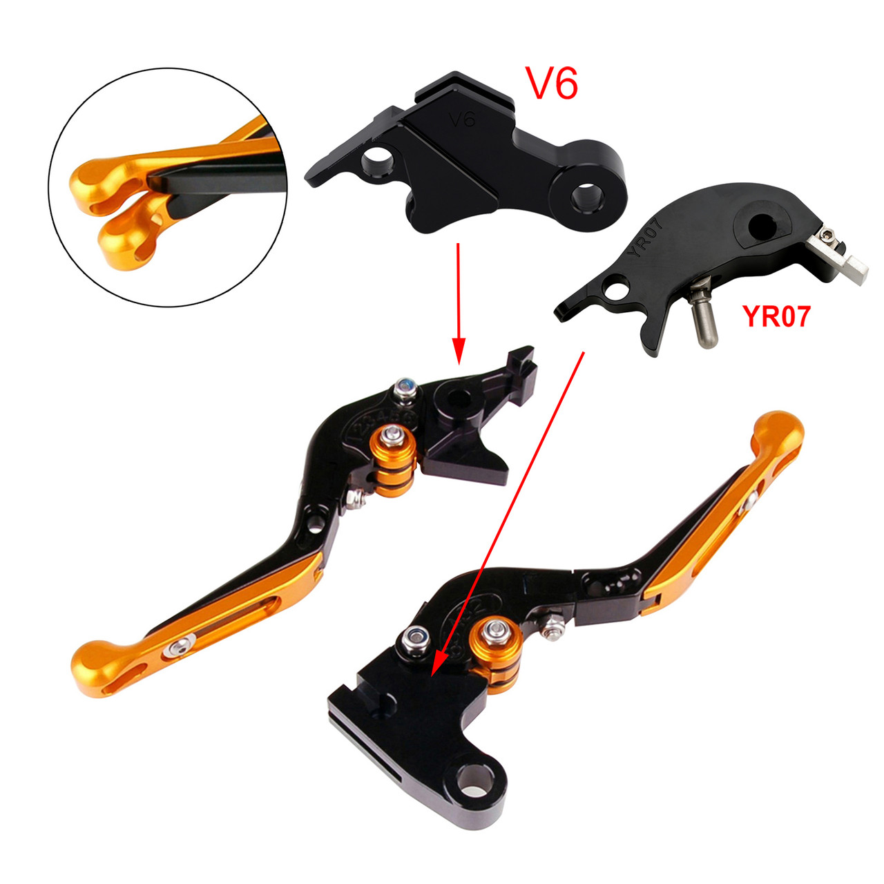 2025 YAMAHA XSR900 Adjustable Folding Extendable Racing Brake & Clutch Levers Gold Generic