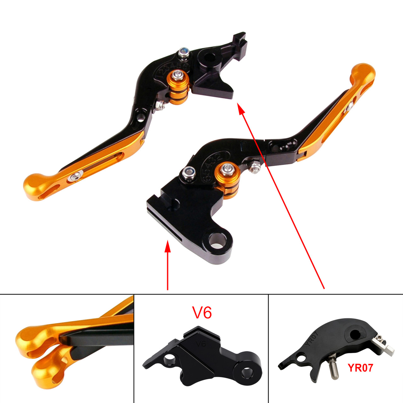 2024-2025 YAMAHA MT-09 MT-09SP Adjustable Folding Extendable Racing Brake & Clutch Levers Gold Generic