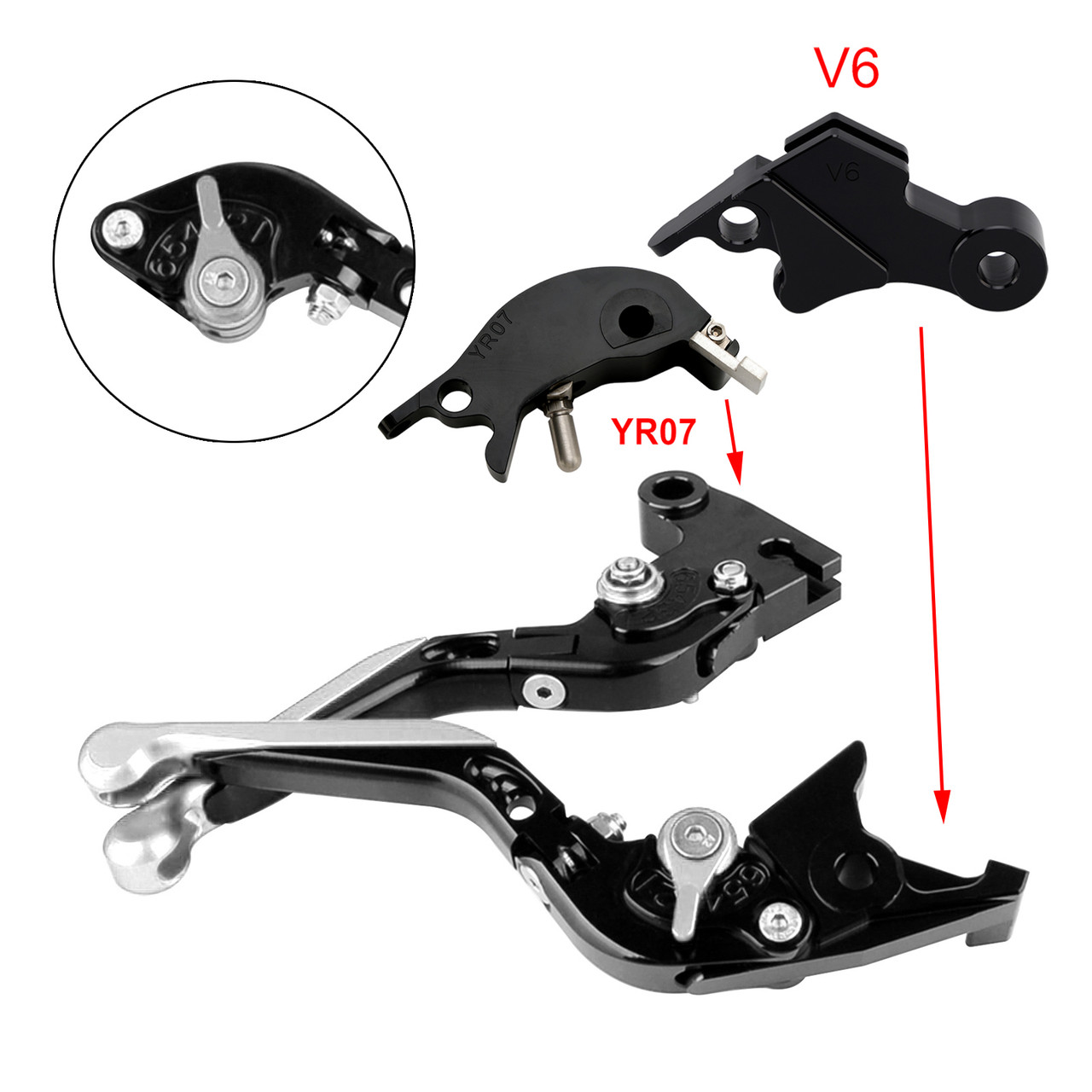 2024-2025 YAMAHA XSR900GP Adjustable Folding Extendable Racing Brake & Clutch Levers Silver Generic