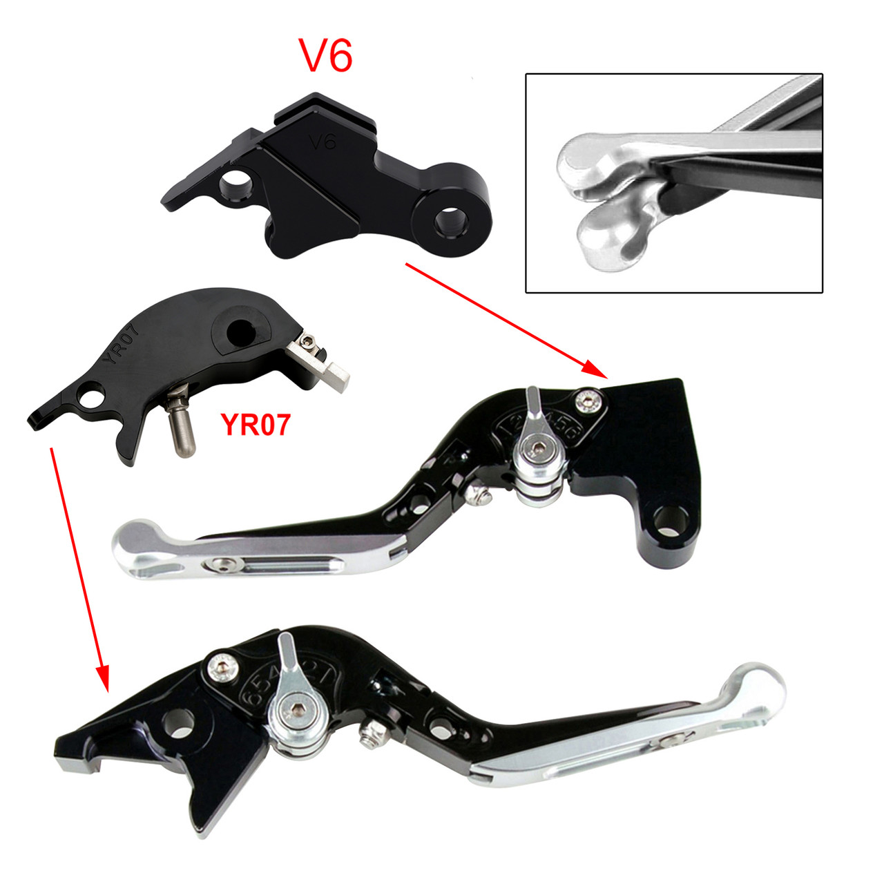 2024-2025 YAMAHA XSR900GP Adjustable Folding Extendable Racing Brake & Clutch Levers Silver Generic