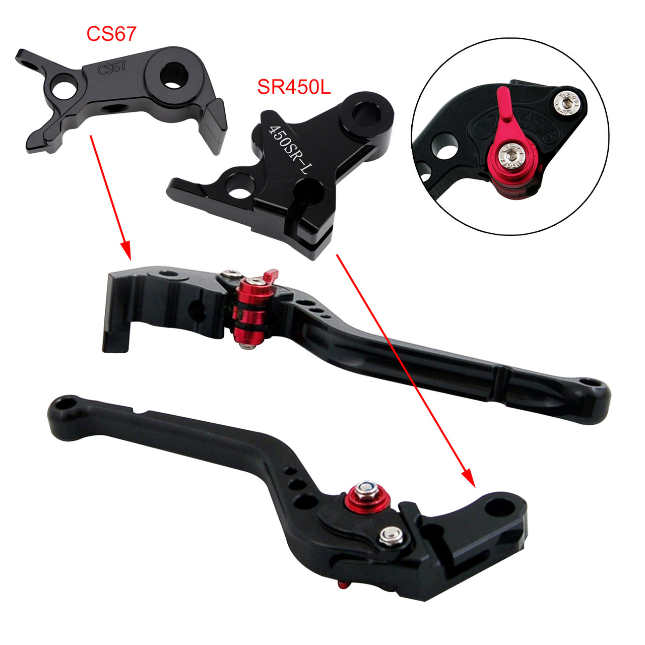 2024-2026 VOGE DS900X 900DSX Racing Brake & Clutch Levers Black Generic