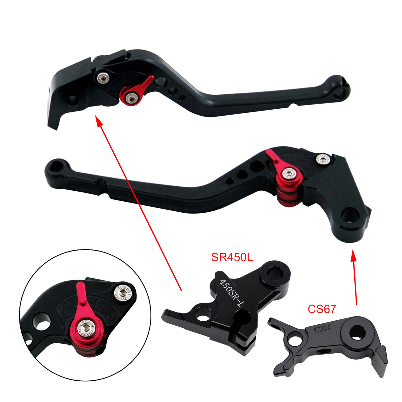 2024-2026 VOGE DS900X 900DSX Racing Brake & Clutch Levers Black Generic