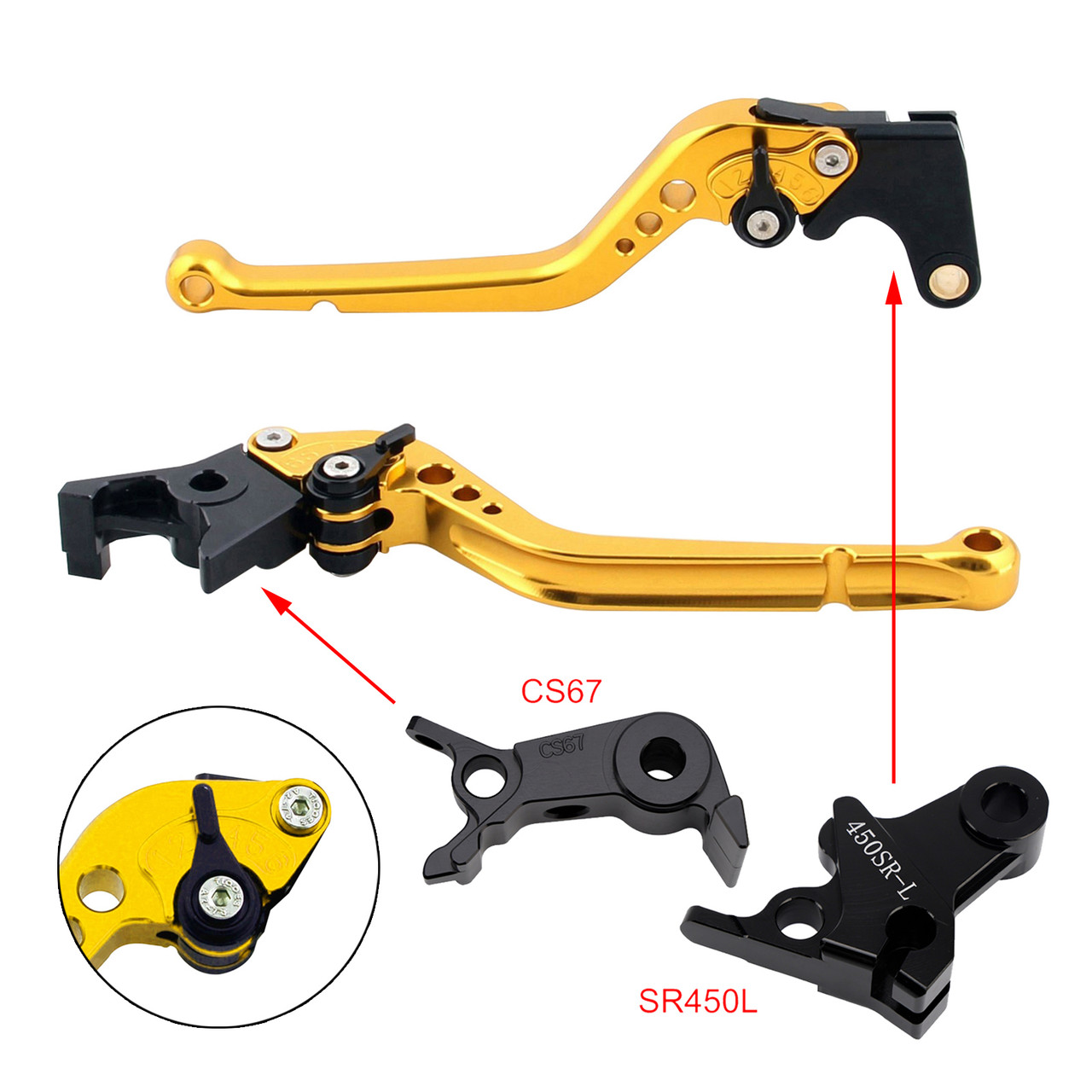 2024-2026 VOGE DS900X 900DSX Racing Brake & Clutch Levers Gold Generic